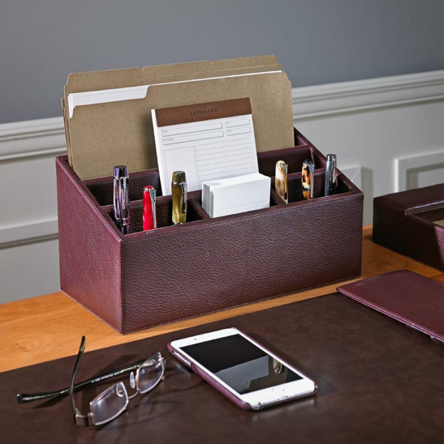 Home & Office Levenger Workspace Organizers | Bomber Jacket Desk Unifier Mocha