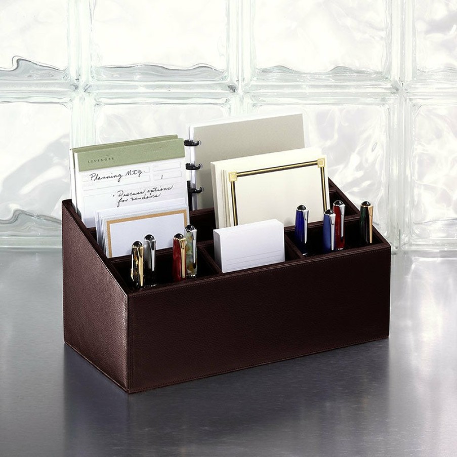 Home & Office Levenger Workspace Organizers | Bomber Jacket Desk Unifier Mocha