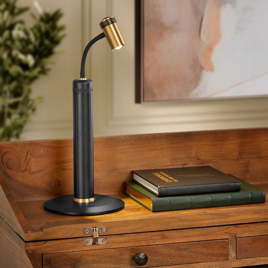 Reading Levenger Lamps & Lighting | Focus Point Task Desk Light Black