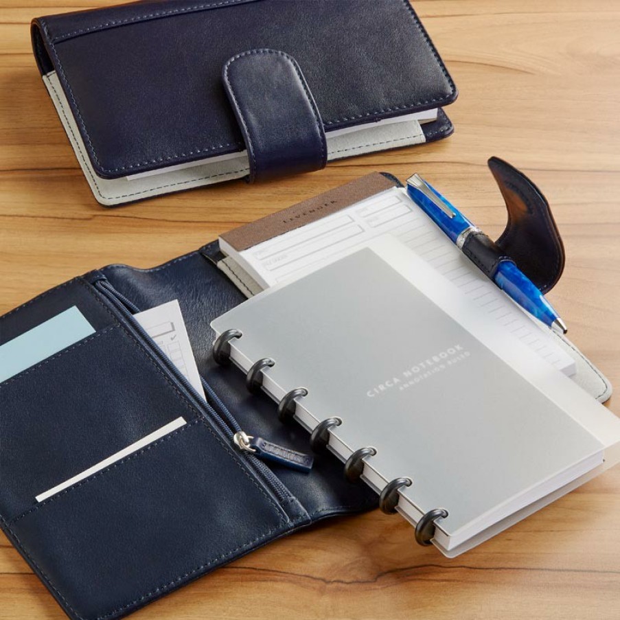 Notebooks & Stationery Levenger Padfolios | Luxe Midnight Softolio Midnight Blue