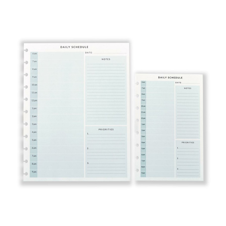 Circa Notebooks Levenger Circa Letter Refills | Circa By-The-Hour Daily Scheduler Refill (100 Sheets)