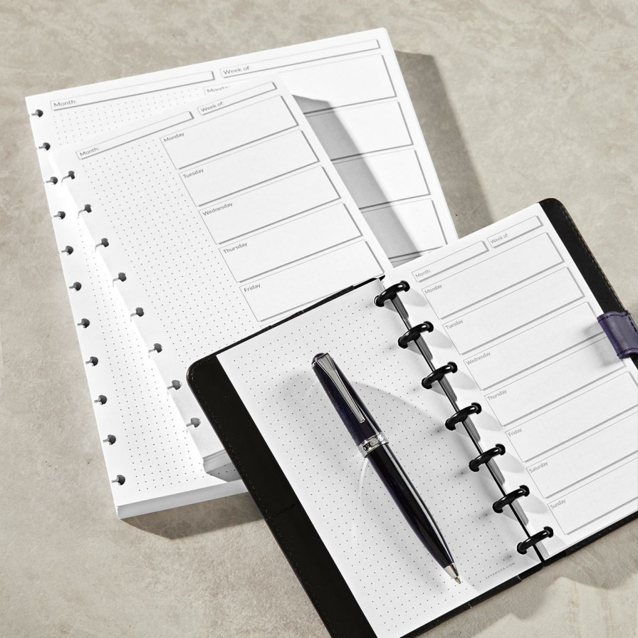 Circa Notebooks Levenger Circa Letter Refills | Circa Start-Anytime Weekly Scheduler Refill (100 Sheets)