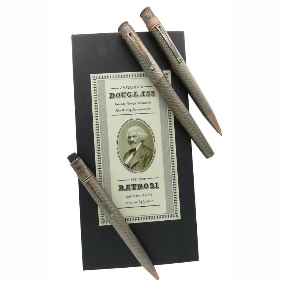 Writing Levenger Fountain Pens | Retro 51 Tornado Frederick Douglass Gift Set (Set Of 3)