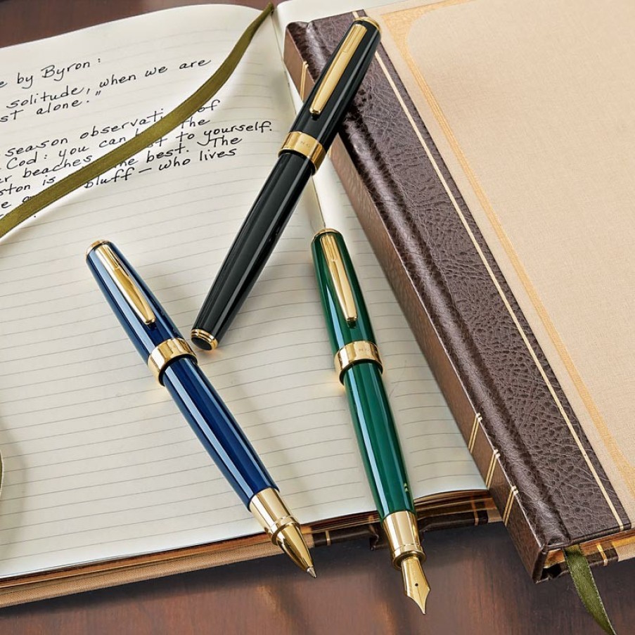 Writing Levenger Fountain Pens | True Writer Select Fountain Pen Green/Gold