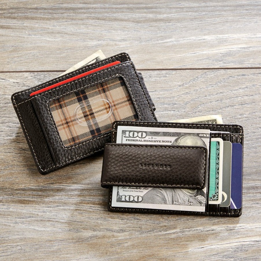 Bags & Accessories Levenger Wallets & Card Cases | Bomber Jacket Rfid Money Clip Card Wallet