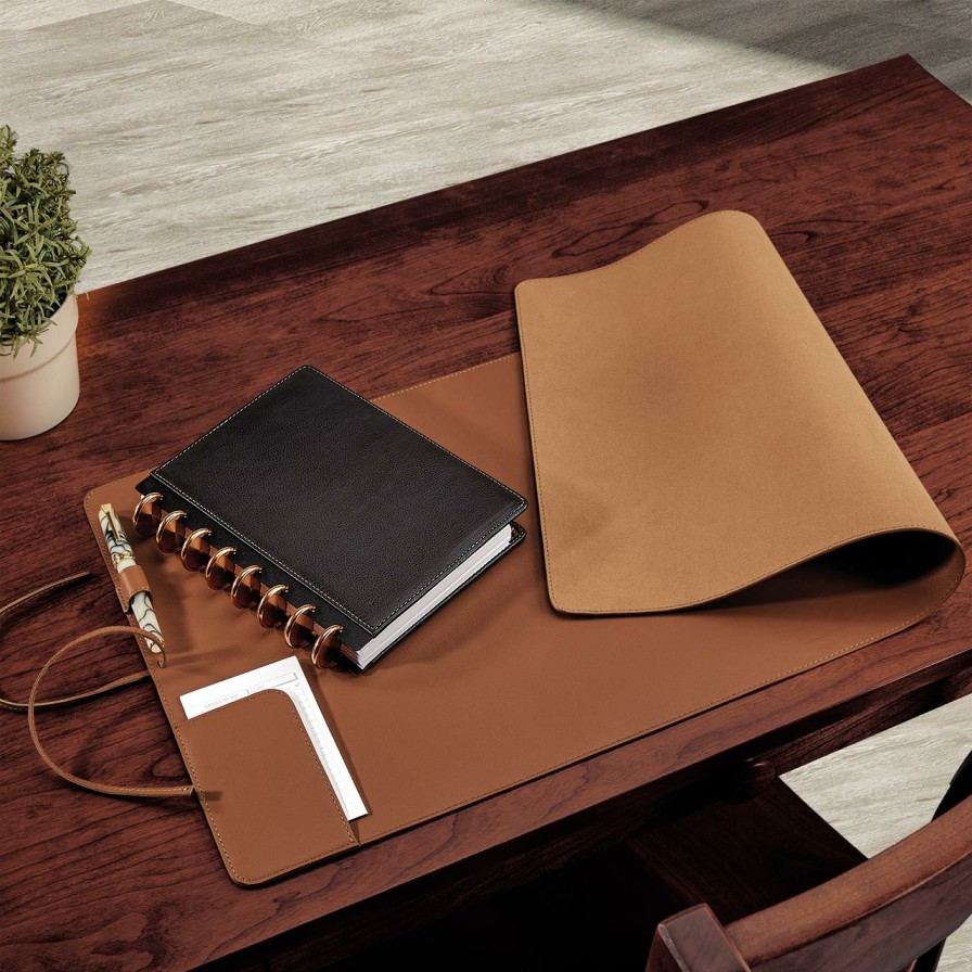 Home & Office Levenger Rollaway | Rollaway Leather Desk Mat Saddle