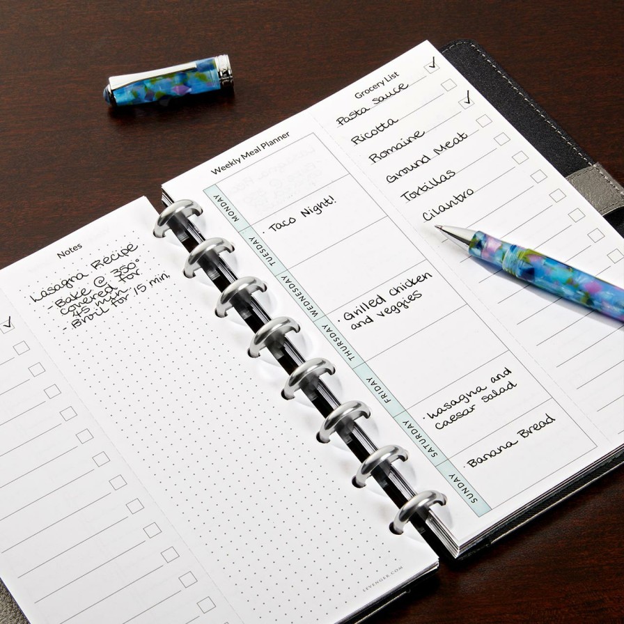 Circa Notebooks Levenger Circa Letter Refills | Circa Weekly Meal Planner Refill (25 Sheets)