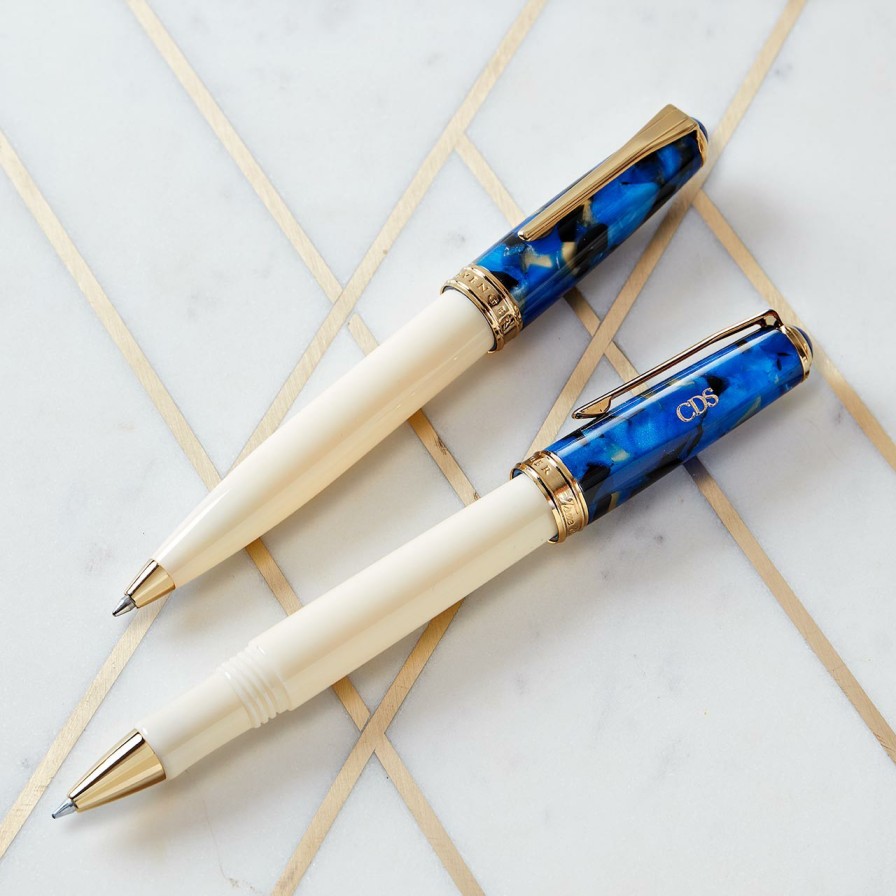 Writing Levenger Ballpoint Pens | True Writer Classic Ivory Sapphire Pen