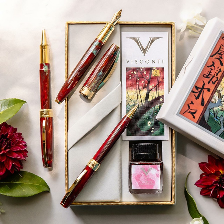 Writing Levenger Rollerball Pens | Visconti Van Gogh Flowering Plum Orchard Pen