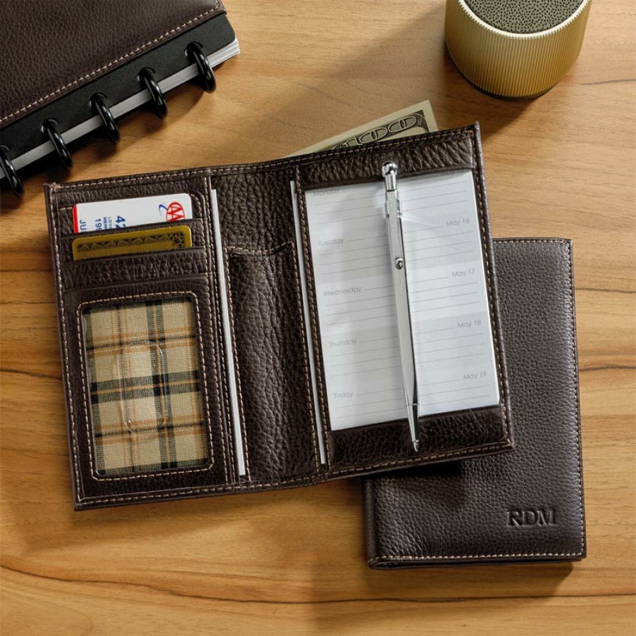 Bags & Accessories Levenger Wallets & Card Cases | Bomber Jacket International Pocket Briefcase With Pocketini Pen