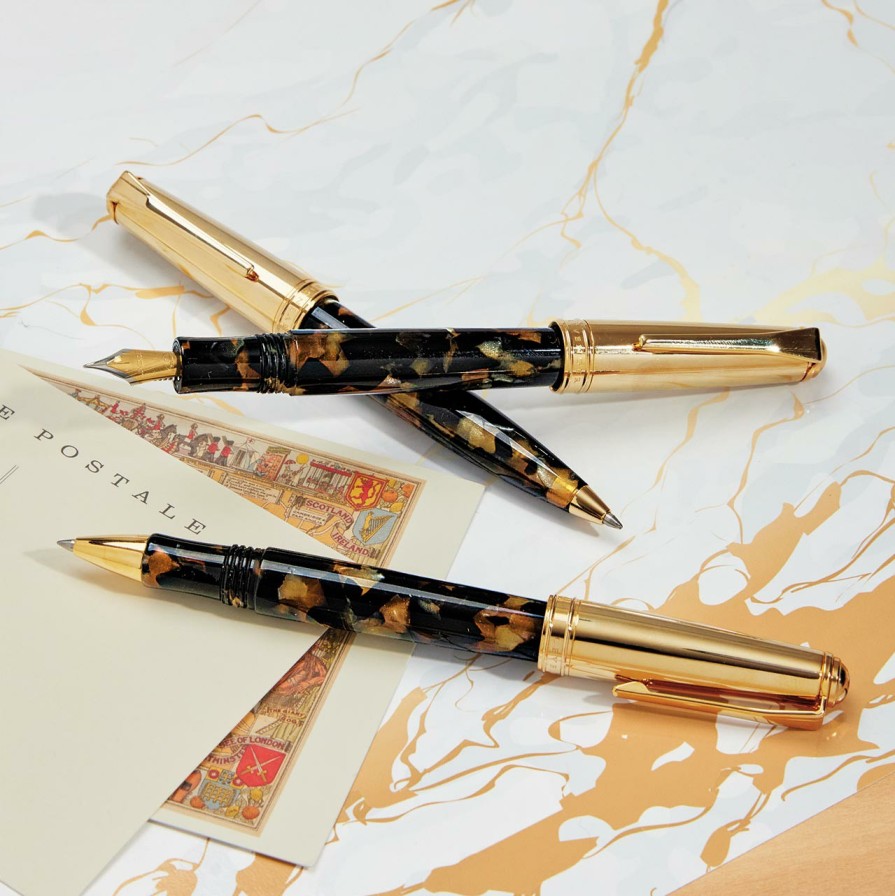 Writing Levenger Ballpoint Pens | True Writer Classic Tortoise D'Oro Pen