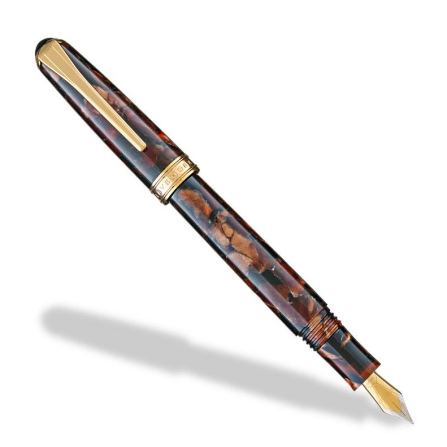 Writing Levenger Levenger Pens | True Writer Classic Golden Dark Tortoise Fountain Pen