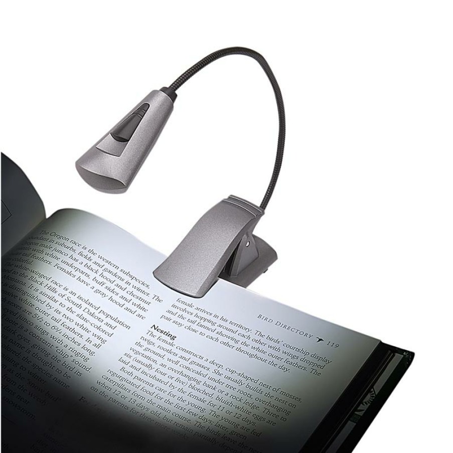 Reading Levenger Lamps & Lighting | Flex Adjustable Led Book Light Silver