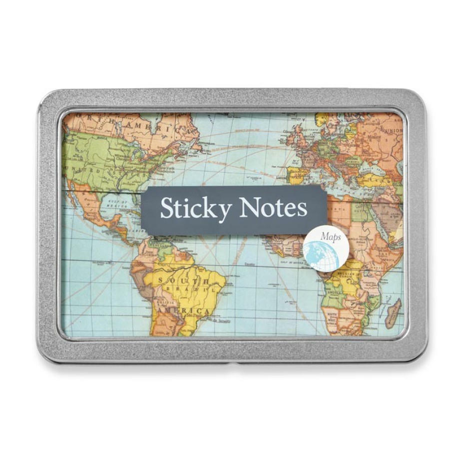 Notebooks & Stationery Levenger Unusual Office Supplies | Vintage Map Sticky Notes