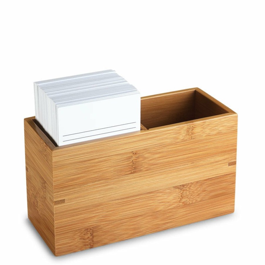 Home & Office Levenger Workspace Organizers | Nantucket Note Card Box With Cards