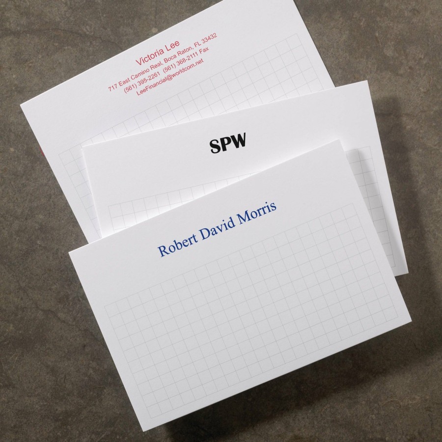 Notebooks & Stationery Levenger Premium Personalized Index Cards | 250 Personalized 4 X 6 Cards, Horizontal Grid