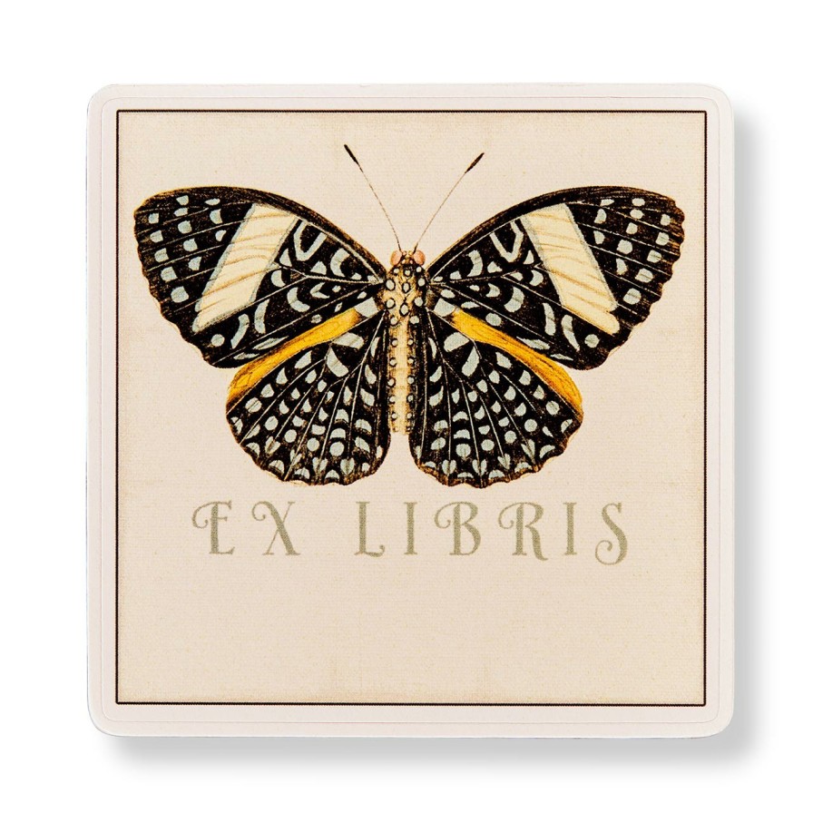 Notebooks & Stationery Levenger Unusual Office Supplies | Black Butterfly Book Plates (Set Of 10)