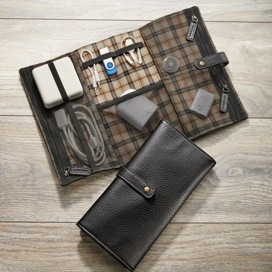 Home & Office Levenger Tech Cases | Bomber Jacket Tech Roll 2.0 Mocha