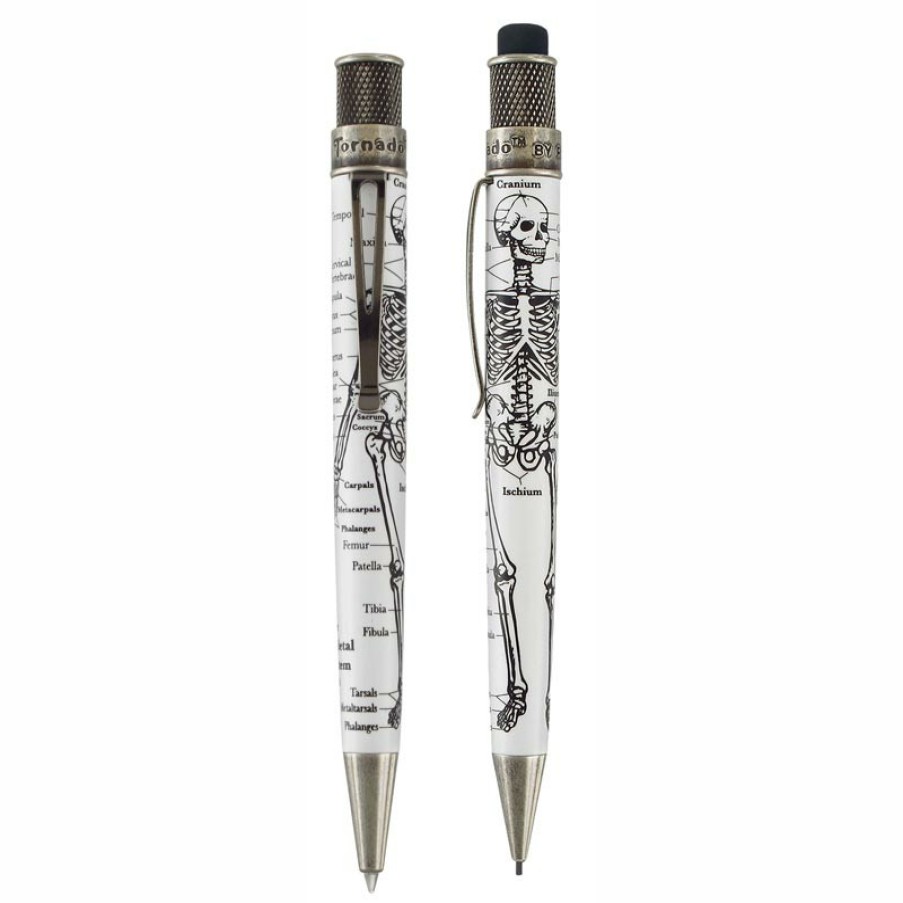 Writing Levenger Rollerball Pens | Retro 51 Tornado Vintage Metalsmith Dr. Gray Rollerball & Pencil Set