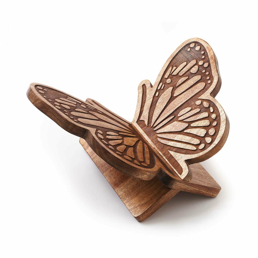 Home & Office Levenger Decor | Carved Butterfly Book Stand