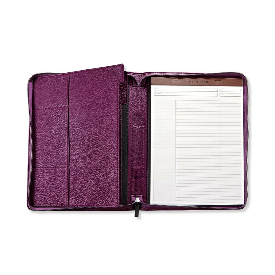 Notebooks & Stationery Levenger Padfolios | Leather Zip-Around Tabbed Folio