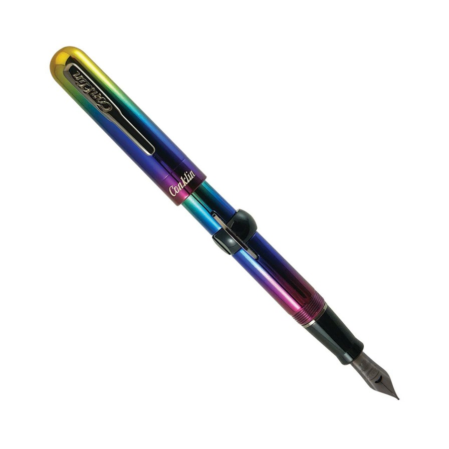 Writing Levenger Fountain Pens | Conklin Mark Twain Crescent Filler Rainbow Fountain Pen