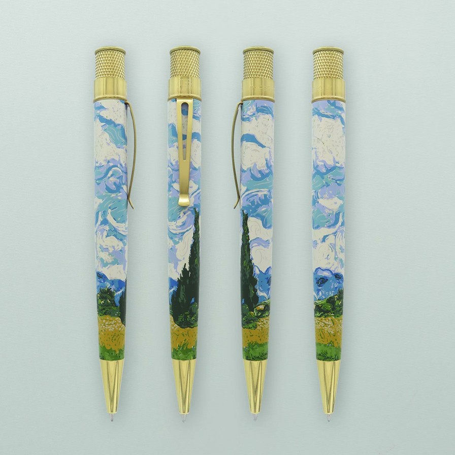 Writing Levenger Rollerball Pens | Retro 51 Van Gogh Wheat Field With Cypresses Rollerball Pen