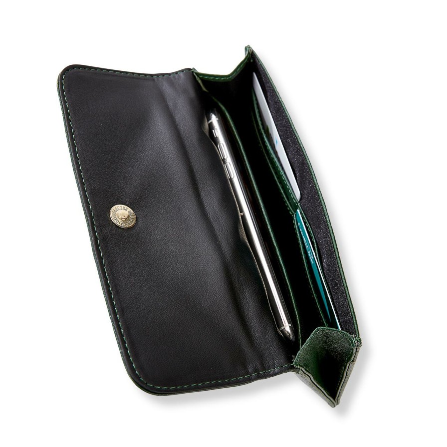 Bags & Accessories Levenger Wallets & Card Cases | Methodology Convertible Crossbody Wallet Pine