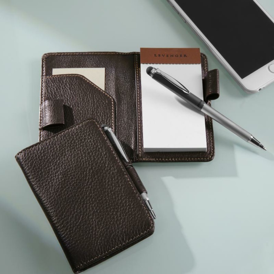 Notebooks & Stationery Levenger Index Card Accessories | Bomber Jacket Swiftnotes Mocha