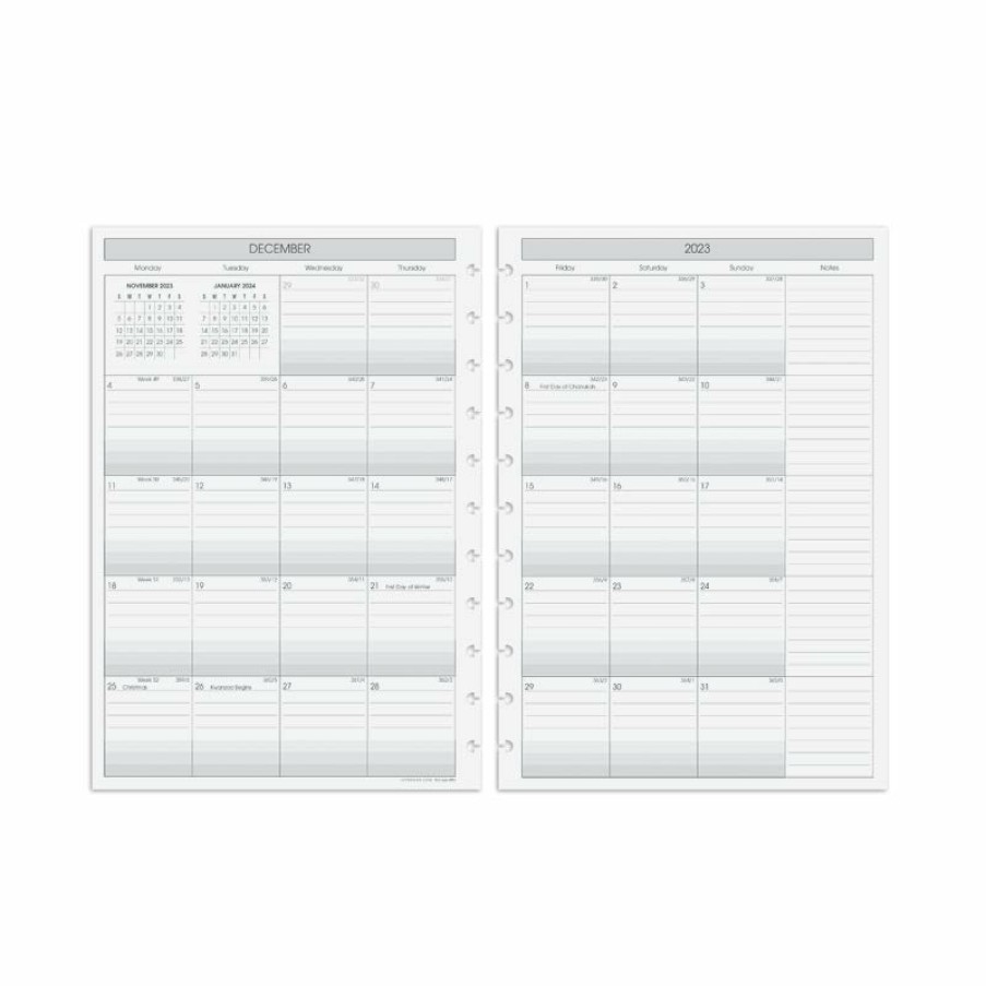 Circa Notebooks Levenger Circa Letter Refills | Circa® 2-Year Monthly Agenda Refill, A4