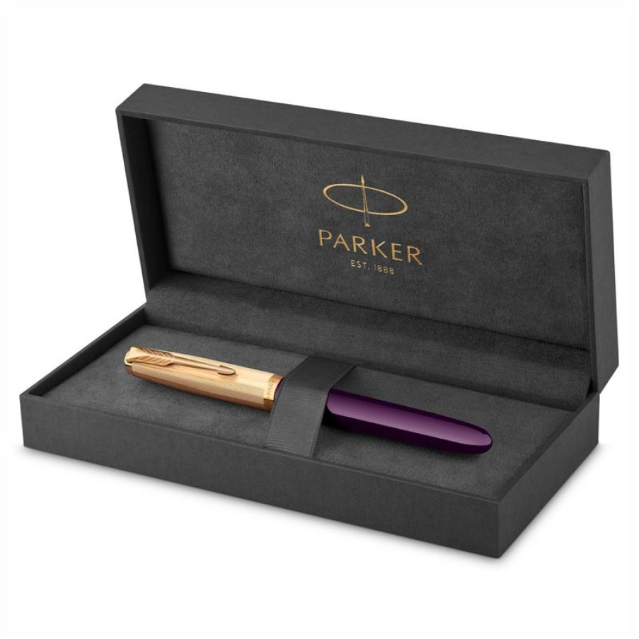 Writing Levenger Fountain Pens | Parker 51 Deluxe Gt Fountain Pen Plum