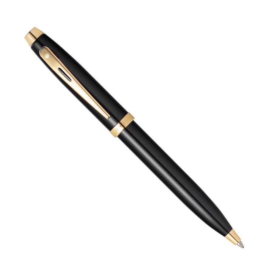 Writing Levenger Ballpoint Pens | Sheaffer 100 Glossy Black With Gold Trim Pen