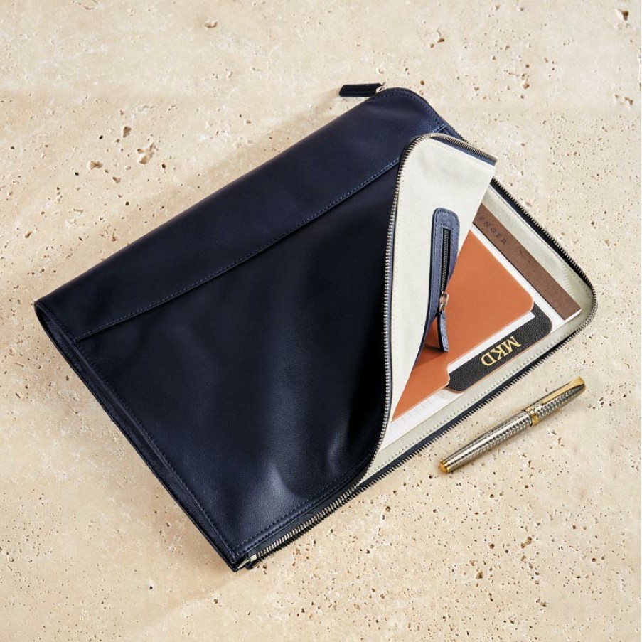 Bags & Accessories Levenger Briefolios | Luxe Briefolio Midnight Blue