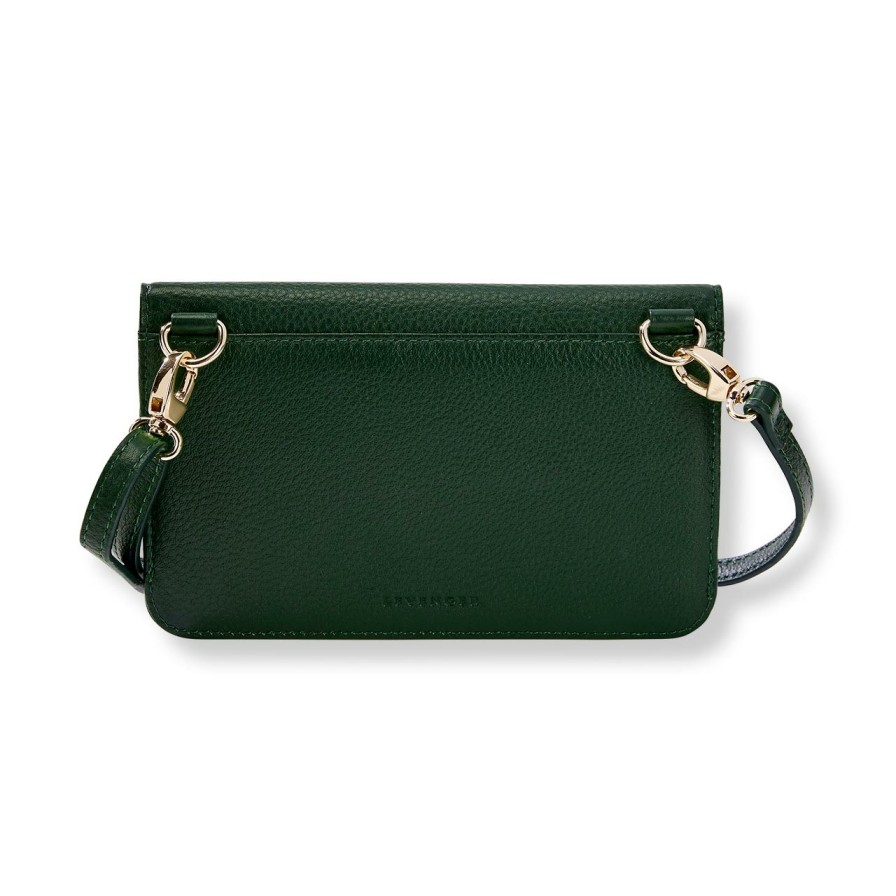 Bags & Accessories Levenger Crossbodies | Methodology Convertible Crossbody Wallet Pine