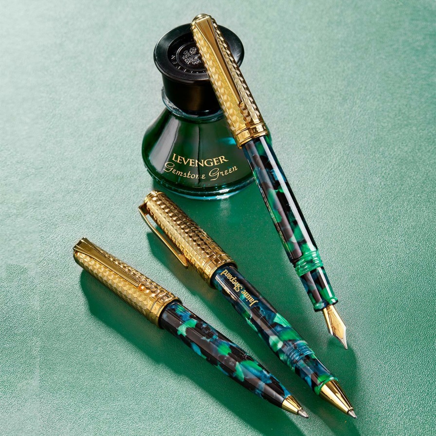 Writing Levenger True Writers | Levenger Wintergreen Herringbone Pen