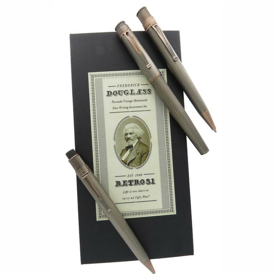 Writing Levenger Rollerball Pens | Retro 51 Tornado Frederick Douglass Gift Set (Set Of 3)