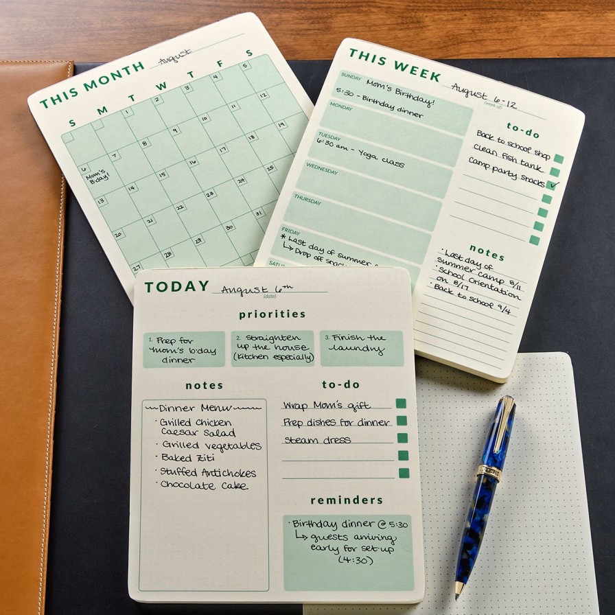 Notebooks & Stationery Levenger Unusual Office Supplies | Daily-Weekly-Monthly Planner Pad Trio