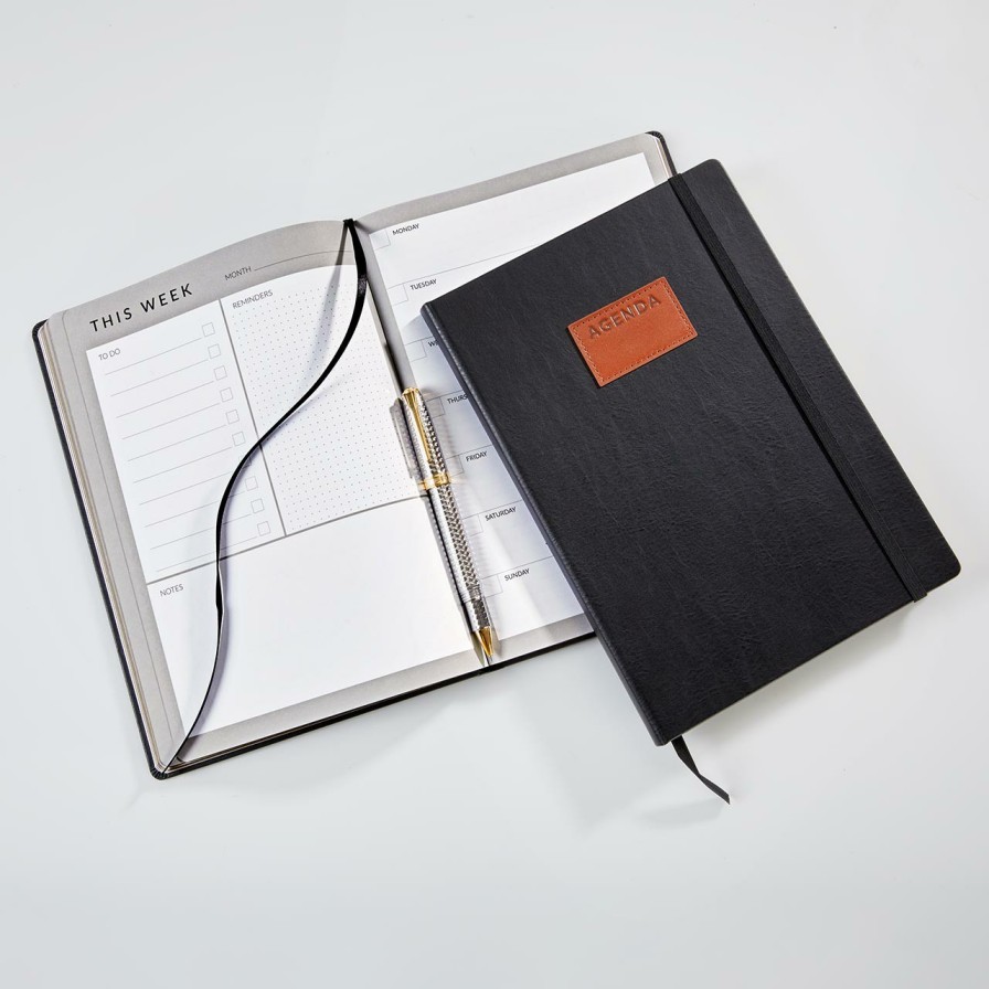 Notebooks & Stationery Levenger Planners & Agendas | Luxe Executive Agenda Black