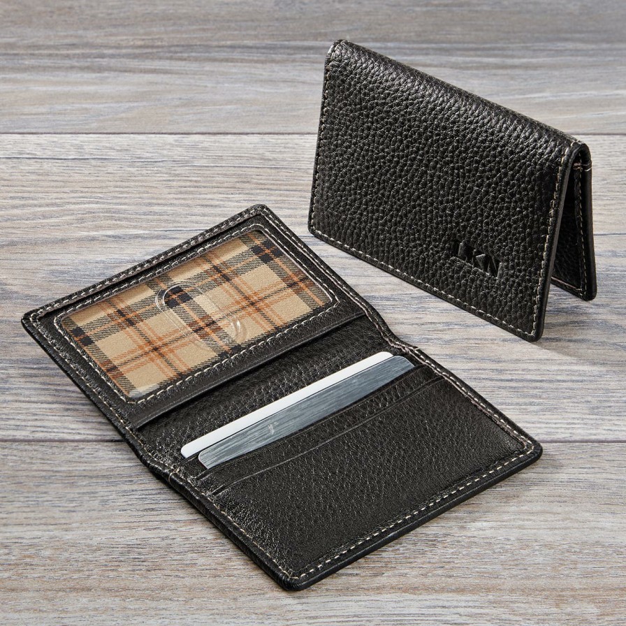 Bags & Accessories Levenger Wallets & Card Cases | Bomber Jacket Essential Card Wallet Mocha