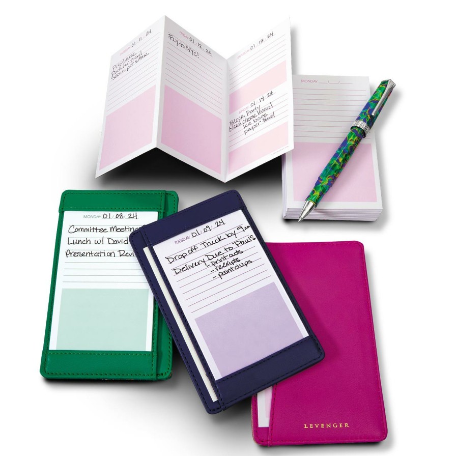 Notebooks & Stationery Levenger Planners & Agendas | Bright Triple Decker Pocket Planner (Set Of 60)