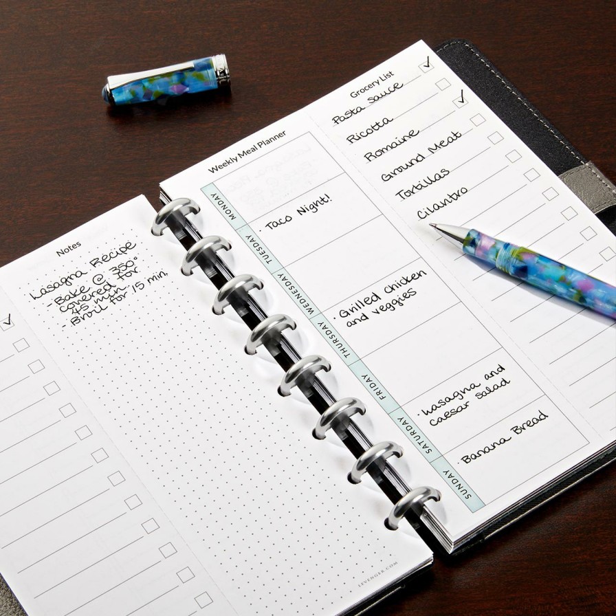 Circa Notebooks Levenger Circa Junior Refills | Circa Weekly Meal Planner Refill (25 Sheets)