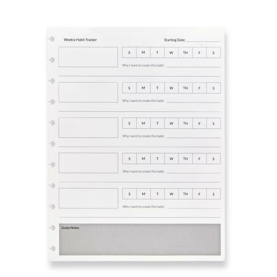 Circa Notebooks Levenger Circa Letter Refills | Circa Habit Tracker Refill (25 Sheets)