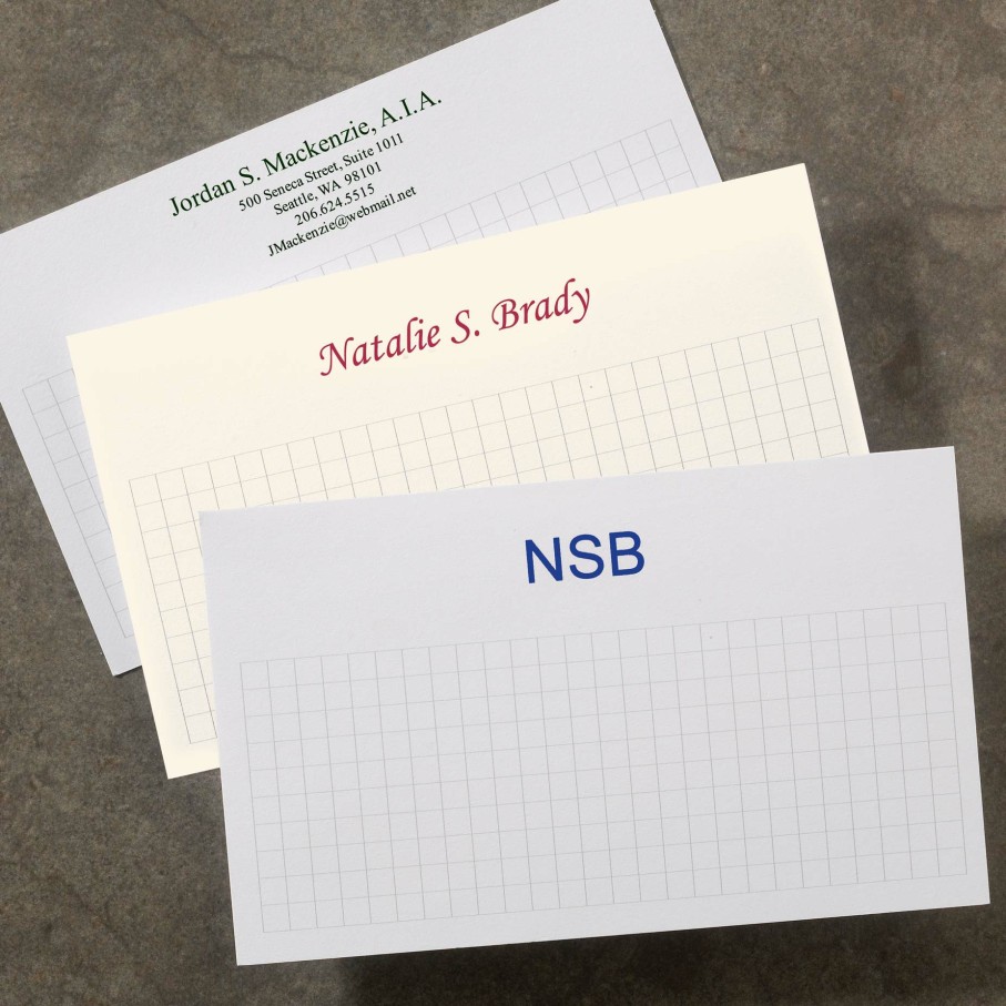 Notebooks & Stationery Levenger Premium Personalized Index Cards | 250 Personalized 3 X 5 Cards, Horizontal Grid