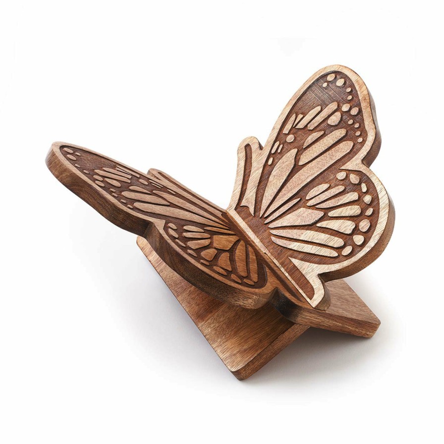 Reading Levenger Bookends & Stands | Carved Butterfly Book Stand