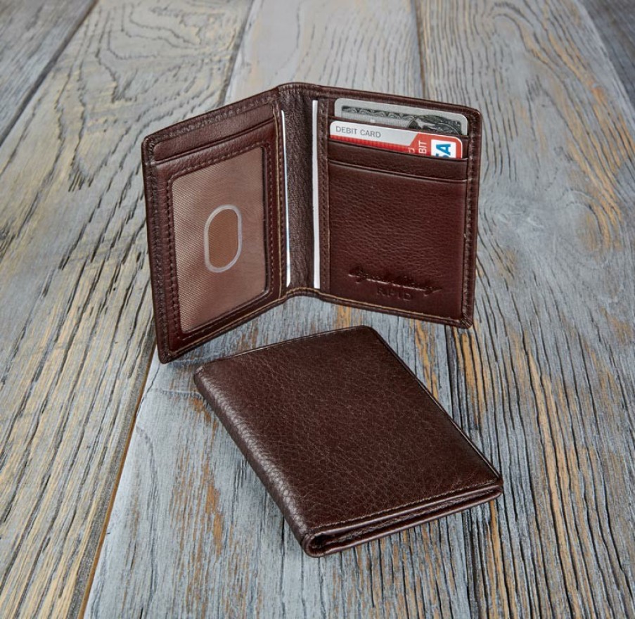 Bags & Accessories Levenger Wallets & Card Cases | Front Pocket Privacy Card Wallet Espresso