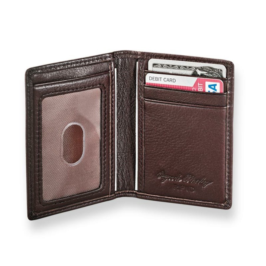 Bags & Accessories Levenger Wallets & Card Cases | Front Pocket Privacy Card Wallet Espresso