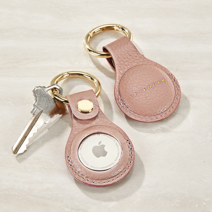 Bags & Accessories Levenger Travel Bags & Accessories | Carrie Leather Airtag Key Fob Blush