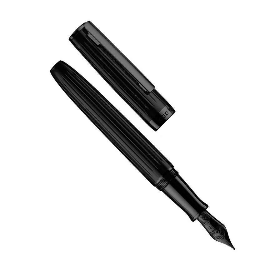 Writing Levenger Fountain Pens | Otto Hutt D07 Black Matte Fountain Pen