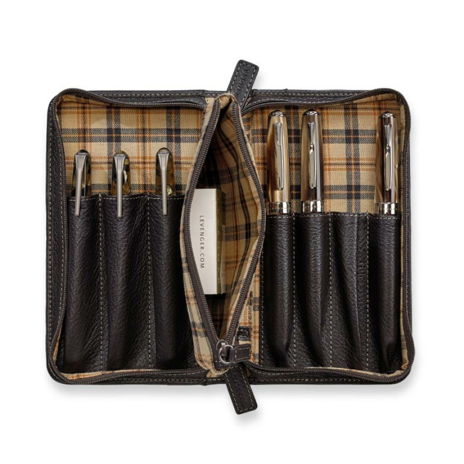 Home & Office Levenger Bomber Jacket | Bomber Jacket Pen Case With Pouch Mocha