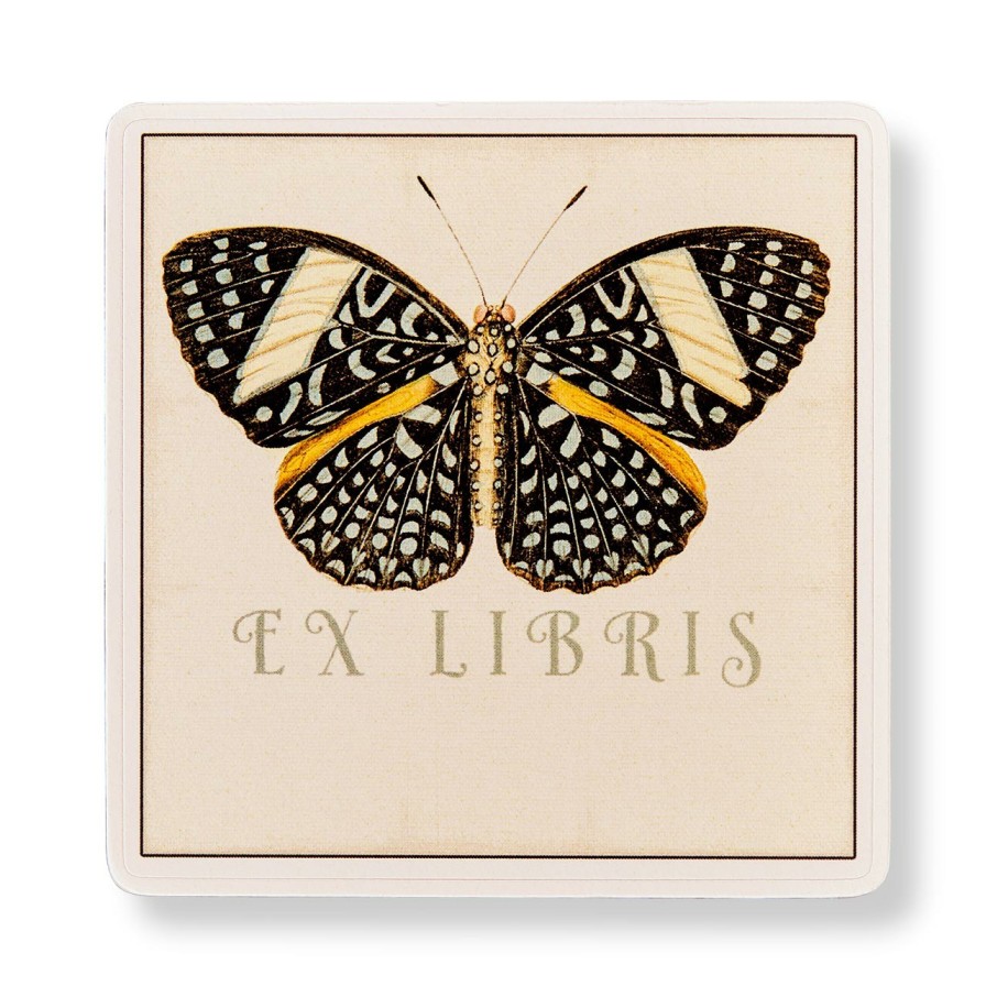 Home & Office Levenger Sticky Notes & Tabs | Black Butterfly Book Plates (Set Of 10)